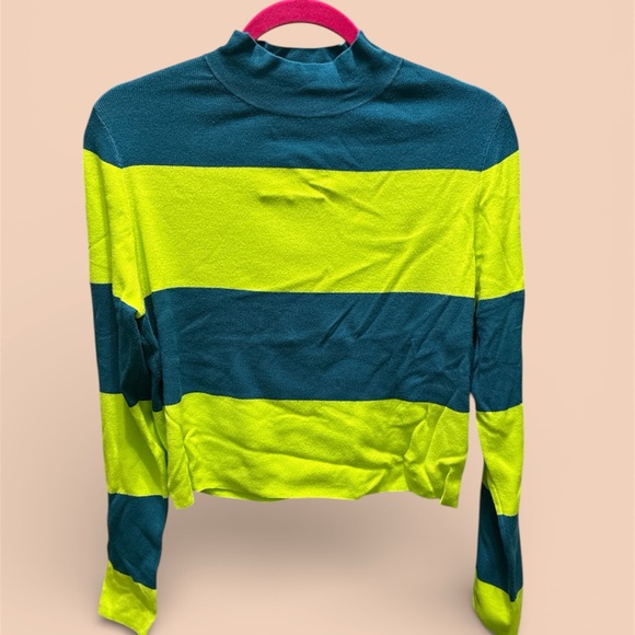 Victor Glemaud Vibrant Green and Blue Knit Top - Picture 4 of 6